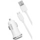 Зарядний пристрій прикурювача автомобіля 12В 1,0А USBx2 з кабелем USB Inkax CC-12
