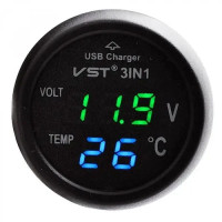 Автомобільний термометр-вольтметр у прикурювач VST 706-4