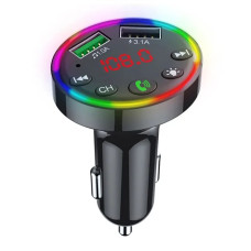 Автомобільний модулятор F9 з Bluetooth RGB підсвічуванням та LED-екраном