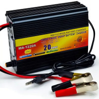 Зарядний пристрій для акумулятора з дисплеєм Battery Charger 20A MA-1220A Чорне