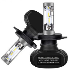 Комплект автомобільних світлодіодних LED ламп з охолодженням S2 Н4 LED лампи для авто на фари 4000Лм