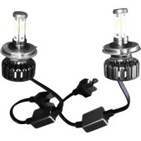Комплект автомобільних світлодіодних LED ламп з охолодженням H4 V18 LED лампи для авто на фари 7200Лм