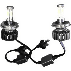 Комплект автомобільних світлодіодних LED ламп з охолодженням H4 V18 LED лампи для авто на фари 7200Лм