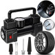 Автомобільний компресор з монометром та живленням від прикурювача Air pump 12V Чорний