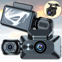 Відеореєстратор 3в1 з камерою салону, заднього виду та G-сенсором Full HD Dash Cam