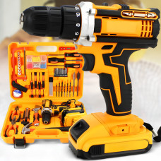 Акумуляторний шуруповерт з 2 АКБ та набором інструментів у кейсі 24V