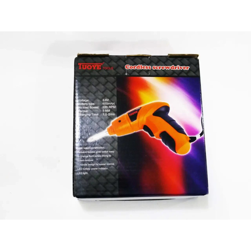 Шуруповерт акумуляторний бездротовий Tuoye Tools Cordless Screwdriver Портативний з 2я бітами
