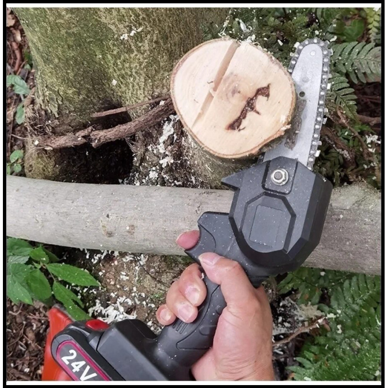 Акумуляторна ланцюгова пилка на 24V сучкоріз для обрізки дерев Electric Chainsaw в коробці