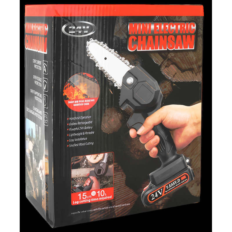 Акумуляторна ланцюгова пилка на 24V сучкоріз для обрізки дерев Electric Chainsaw в коробці