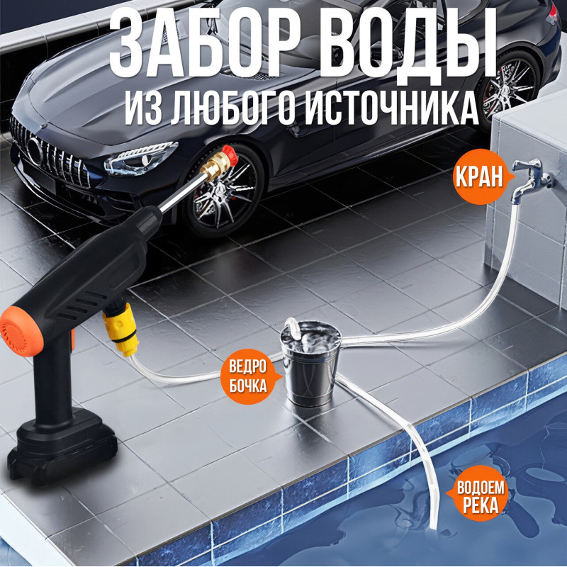 Мийка Високого Тиску 48v на 2 акумулятори Пістолет для Мийки Автомобіля