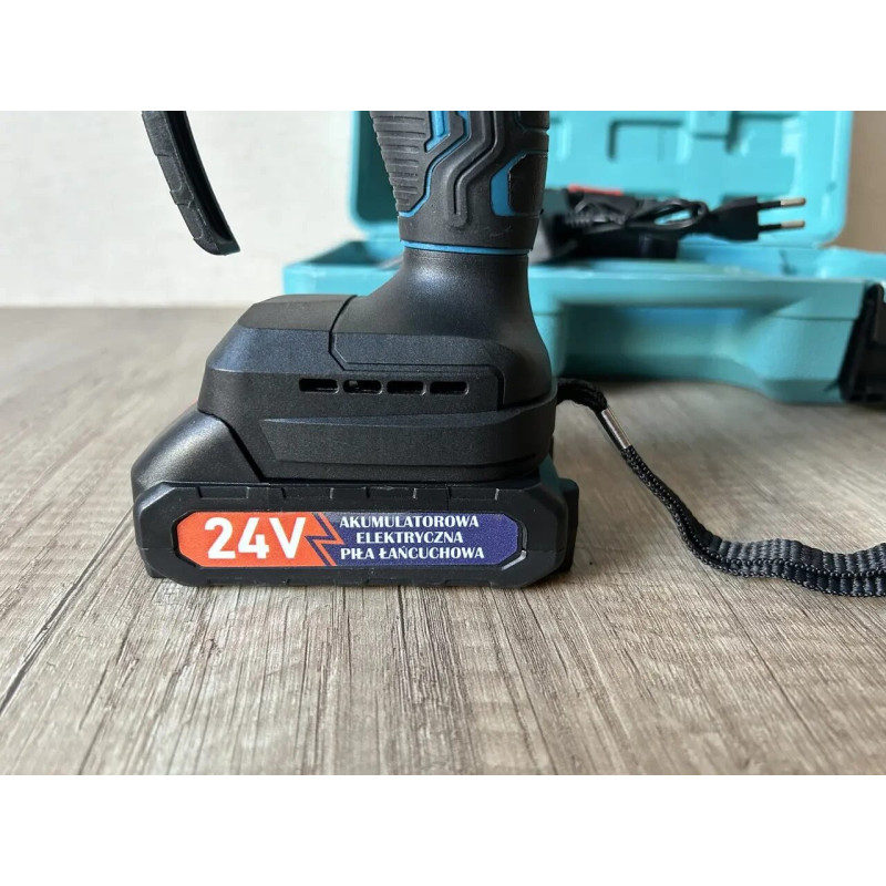 Ланцюгова акумуляторна пилка з 2 акумуляторами 24V на 8 дюймів DOMOTEC Міні-пила в кейсі
