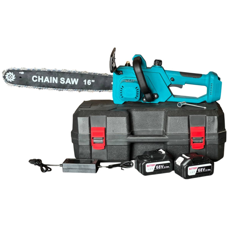 Акумуляторна ланцюгова електропилка 16'' на 2500 Вт з 2 акумуляторами 68V Electric Saw AND 40-7