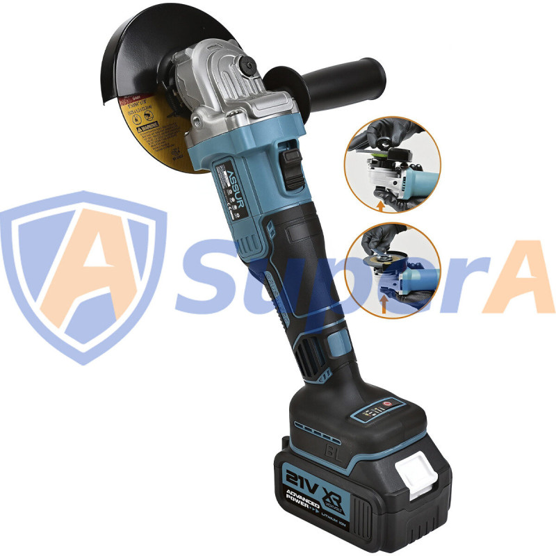 Акумуляторна болгарка 125 мм ASSUR ASR319 21V у кейсі