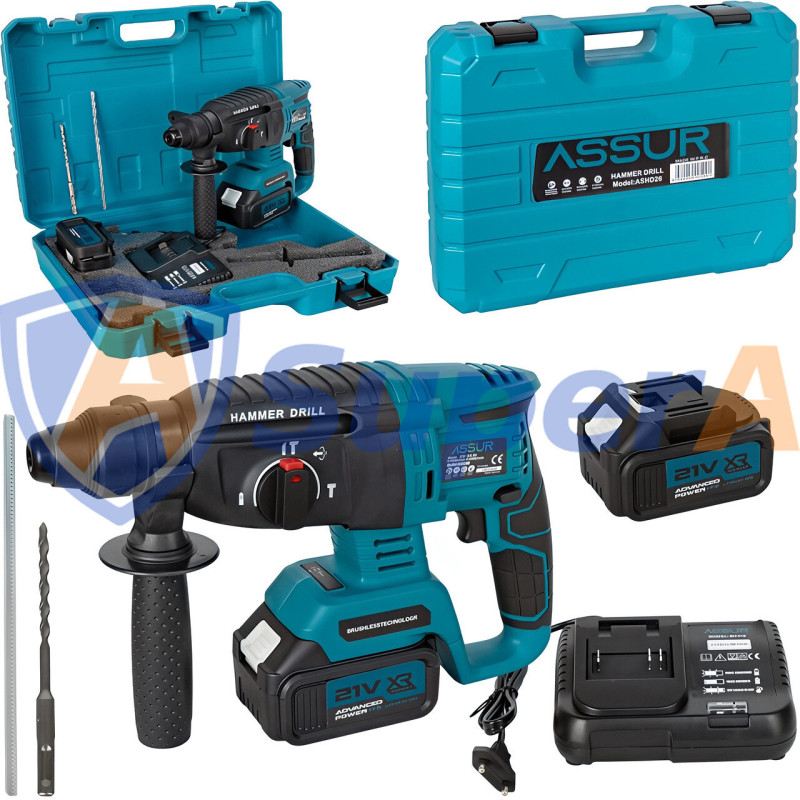 Акумуляторний перфоратор ASSUR ASR509 21V 3000mAh у кейсі