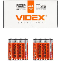 Сольова пальчикова батарея Videx R03P/AAA 4pcs SHRINK V-000022 в упаковці 60 шт