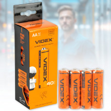 Сольові батарейки 1.5V Videx R6P/AA 4pcs SHRINK V-000025 Упаковка 40 шт.