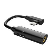 Перехідник конвертер аудіо 2 в 1 Jack 3,5мм - Type-C Hoco LS19