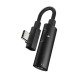 Перехідник конвертер аудіо 2 в 1 Jack 3,5мм - Type-C Hoco LS19