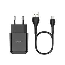 Зарядний пристрій 220В USBx1 з кабелем USB - micro USB Hoco N2 Vigour