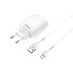 Зарядний пристрій 220В USBx2 з кабелем USB - micro USB Hoco C78A Max Energy