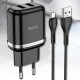 Зарядний пристрій USB×2 з підтримкою швидкої зарядки та кабелем USB-microUSB Hoco N4 Aspiring