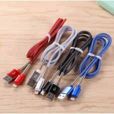 Кабель USB - Lightning (пружина метал) 1м