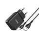 Зарядний пристрій 220В USBx2 з кабелем USB - micro USB Hoco N7 Speedy