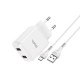 Зарядний пристрій 220В USBx2 з кабелем USB - micro USB Hoco N7 Speedy