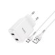 Зарядний пристрій 220В USBx2 з кабелем USB - Type-C Hoco N7 Speedy