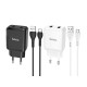 Зарядний пристрій 220В USBx2 з кабелем USB - Type-C Hoco N7 Speedy
