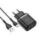 Зарядний пристрій 220В USBx2 з кабелем USB - Type-C Hoco N4 Aspiring