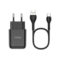 Зарядний пристрій 220В USBx1 з кабелем USB - Type-C Hoco N2 Vigour