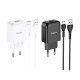 Зарядний пристрій 220В USBx1 з кабелем USB - Type-C Hoco N2 Vigour