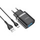 Зарядний пристрій 220В USBx1 з кабелем USB - Type-C Hoco N1 Ardent