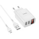 Зарядний пристрій 220В USBx2 з кабелем USB - micro USB Hoco C86A Illustrious