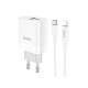 Зарядний пристрій USBx1 220В з кабелем Type C - Lightning Hoco C80A Rapido