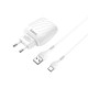 Зарядний пристрій 220В USBx2 з кабелем USB - Type-c Hoco C78A Max Energy