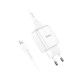 Зарядний пристрій 220В USBx1 з кабелем USB - Lightning Hoco N2 Vigour