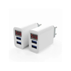 Зарядний пристрій 220В 2,4А USBx2 LCD Original AR-320