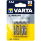 Батарейки пальчикові R03 Varta Superlife ZcCb AАA 676187 в упаковці 4 шт