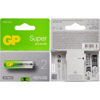 Пальчикова батарейка лужна по 2 шт GP Alkaline Super 15A-U2 LR6 AA GP-000027 АА в упаковці 6 шт