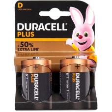 Батарейка на 1,5V по 2 штуки на блістері Duracell Plus LR-20 АА в упаковці 2 шт