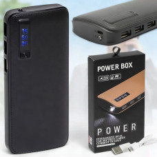 Портативний зарядний пристрій з ліхтариком та індикатором заряду 4-37 3USB Power Bank 20000 mAh