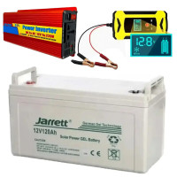 Набір Гелевий акумулятор 12 V 120 Ah + Перетворювач 2000 W + Зарядний пристрій 12 V 6 А
