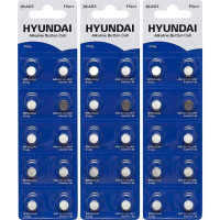 Плоскі батарейки 1,5V для годинника у вигляді таблетки HYUNDAI AG3 Blister 10 шт 7008003 в упаковці 40 шт