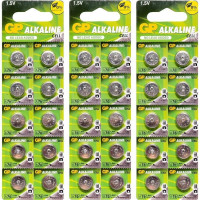 Плоскі батарейки 1.5V для годинника у вигляді таблетки GP-А76 LR44 на блістері 10 шт GP-015496 в упаковці 30 шт