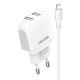 Зарядний пристрій для гаджетів з 2 USB KAKUSIGA KSC-694 Xuan Speed Series Lightning