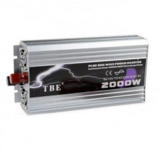 Перетворювач напруги автомобільний інвертор з 12V на 220V TBE 2000W Сірий
