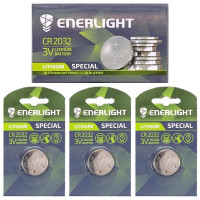 Плоска літієва батарея 3V у вигляді таблетки ENERLIGHT 2032 на блістері 1 шт 502574 в упаковці 10 шт