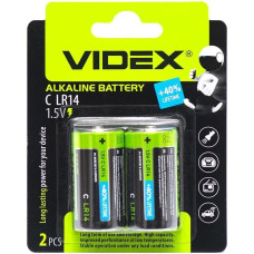 Батарейка лужна на 1.5В для ліхтариків 2 штук Videx LR14 V-291864 міні барило в упаковці 2 шт